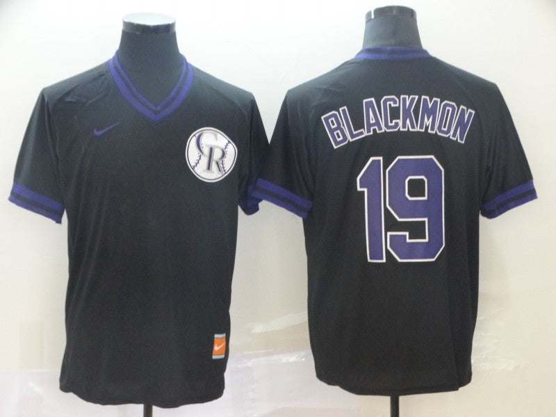 Men's Colorado Rockies Charlie Blackmon #19 Black Baseball Jersey
